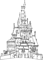 A coloring page of middle ages